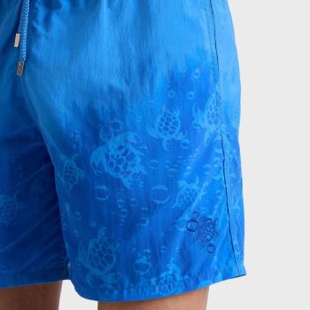 Vilebrequin Moorea Wasser reagierende Badeshorts Blasen-Schildkröten - Blau