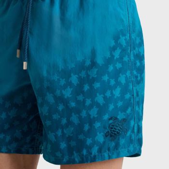 Vilebrequin Moorea Shorts da bagno reattivi all'acqua Micro Ronde Des Tortues - Blu scuro