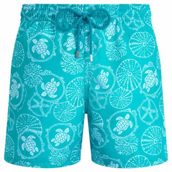 Vilebrequin Swim Shorts Turtles - Light Blue