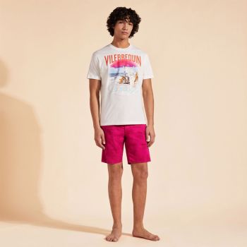 Vilebrequin T-shirt Wave On VBQ Beach - Cremefarbene