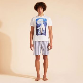Vilebrequin T-shirt Sailing Boat From The Sky - Cremefarbene