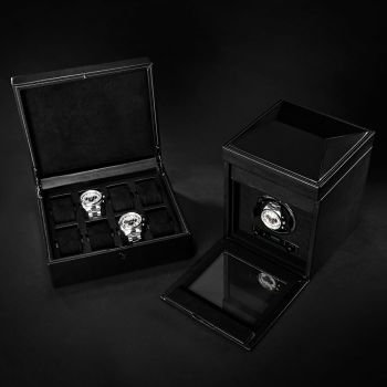 WOLF British Racing 8 Stück Uhrenbox - Schwarz