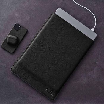 Woolnut Lederhülle Für 15-Zoll MacBook Air – Schwarz