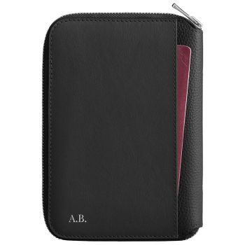 Woolnut Leather Travel Folio - Black