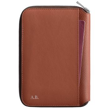 Woolnut Leather Travel Folio - Cognac