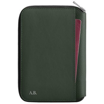 Woolnut Leather Travel Folio - Green