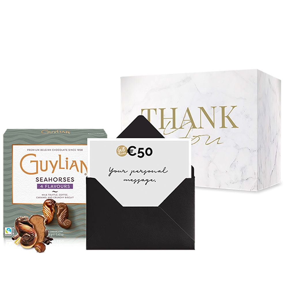 Gift Card Deluxe - With Free Guylian Seahorses Pralines