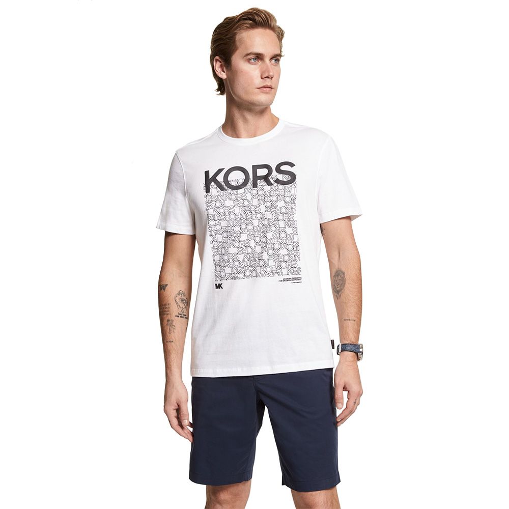 Michael Kors Newsprint Logo T-Shirt - White