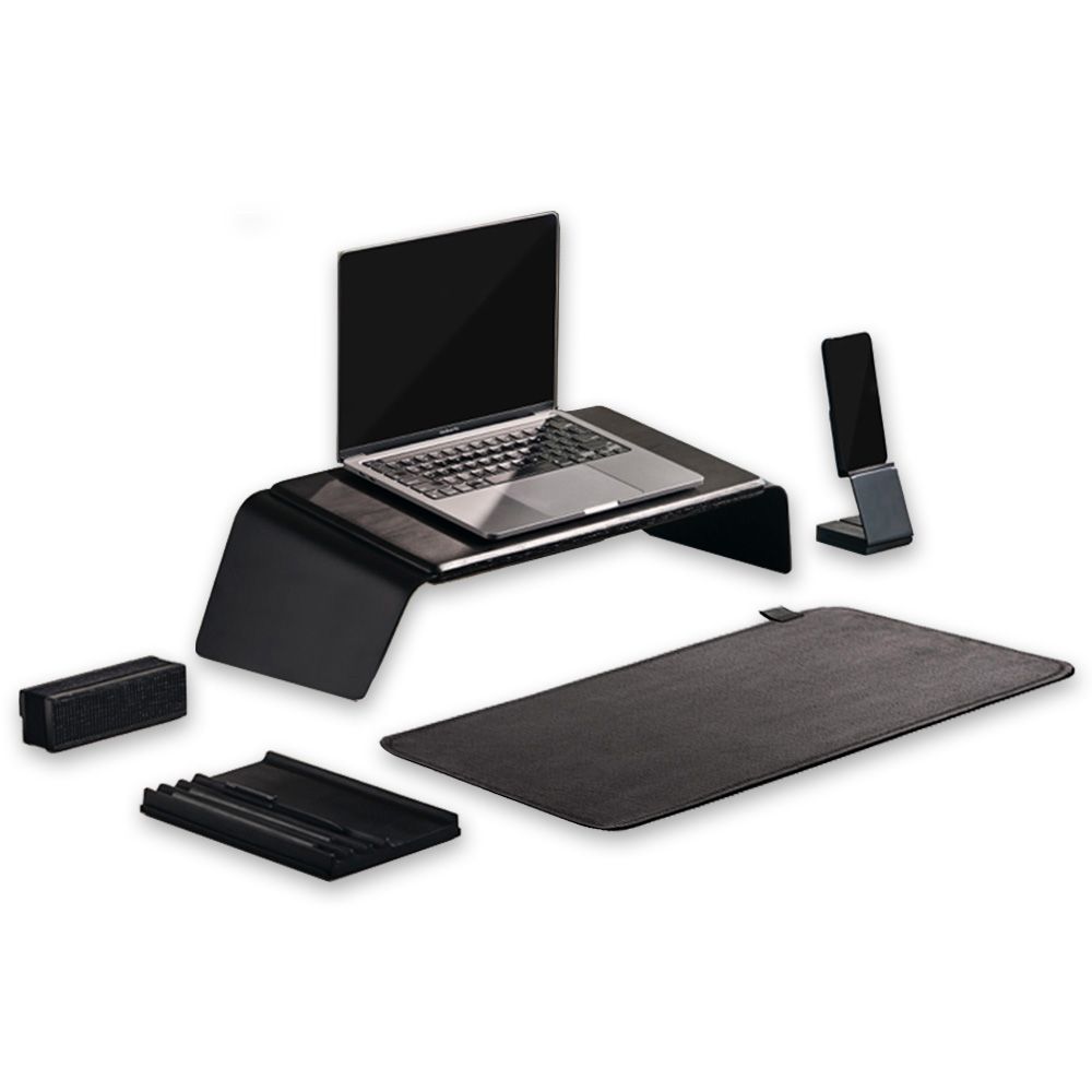 The NOOE Complete Desk Essentials Set - Black Oak