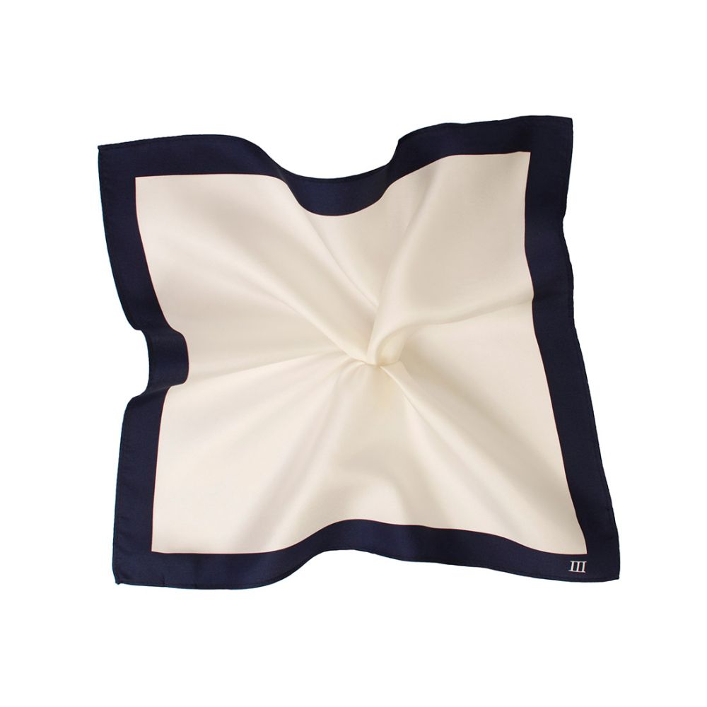 Tresanti silk pocket square white