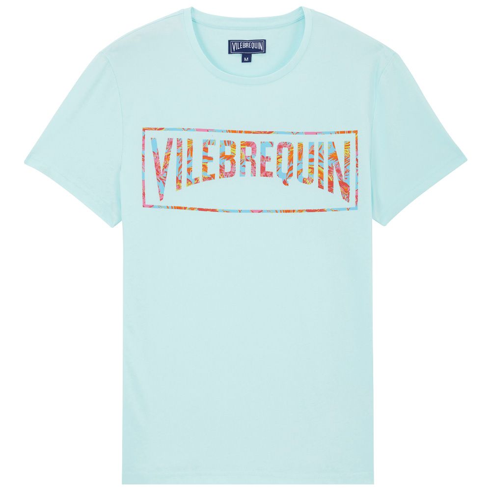 Vilebrequin T-shirt Logo Tahiti Flowers - Blue