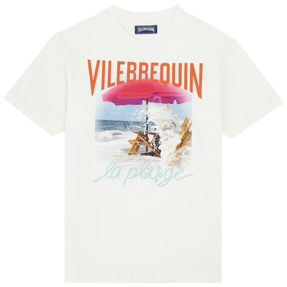 Vilebrequin T-shirt Wave On VBQ Beach - Gebroken Wit