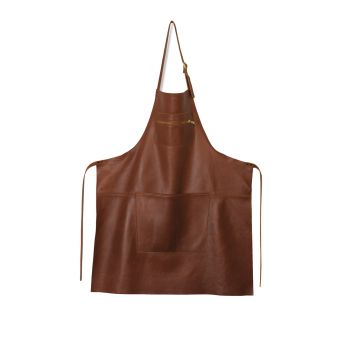 Dutchdeluxes leather apron with zipper brown