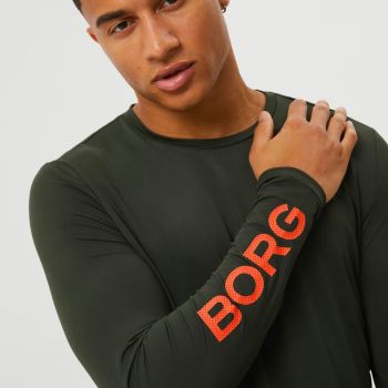 Björn Borg Borg T-shirt mit langen Ärmeln - Dunkelgrün