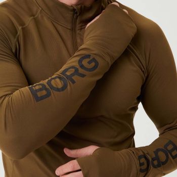 Björn Borg Borg Midlayer mit halbem Reißverschluss - Dunkel-Olivgrün