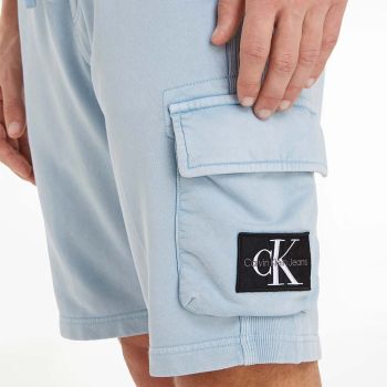 Calvin Klein Pantaloncini da jogging lavati con logo - Azzurro