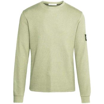 Calvin Klein Waffel-Pullover mit Logoaufdruck - Green Haze