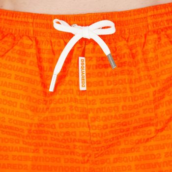 Dsquared2 Pantaloncini da bagno con stampa logo - Arancione