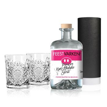 Feestvarken Premium Non-Alcoholic Spirit & Tumblers Gift Tube