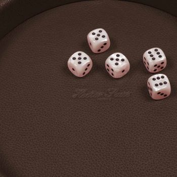 Hector Saxe Leather Dices Board - Chocolate