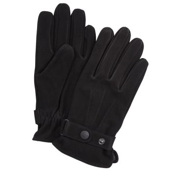 Profuomo Nubuck Leather Gloves - Black