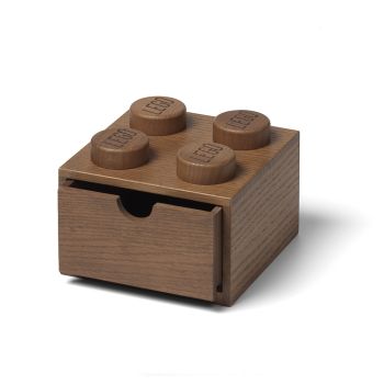Lego Wooden Collection Opbergbox 4 Noppen - Bruin