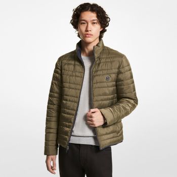 Michael Kors Reversible Quilted Puffer Jacket - Navy/Olive