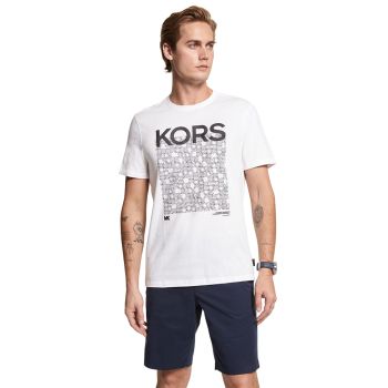 Michael Kors Newsprint Logo T-Shirt - Blanc