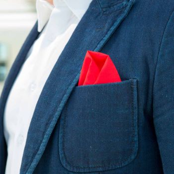 Owen Smith Pocket Square - Red