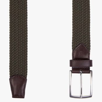 Profuomo Elasticated Braided Belt - Green