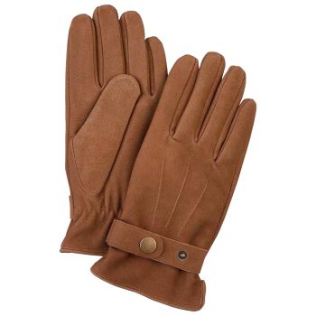Profuomo Nubuck Leather Gloves - Camel
