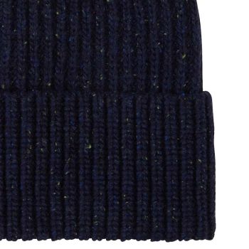 Profuomo Donegal Wool Knitted Hat - Navy