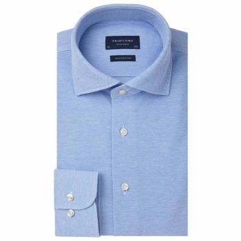 Profuomo Gebreid Overhemd - Blauw