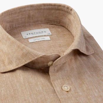 Profuomo Linen-Cotton Shirt - Beige