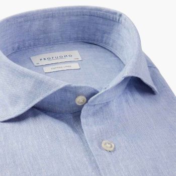 Profuomo Linen-Cotton Shirt - Blue