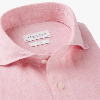 Profuomo Linen Shirt - Dark Pink