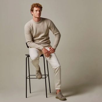 Profuomo Woolen Ribbed Pullover - Beige