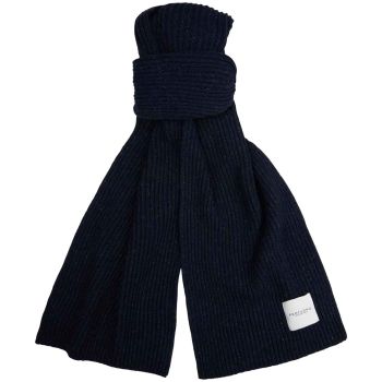 Profuomo Donegal Wool Knitted Scarf - Navy