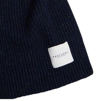 Profuomo Donegal Wool Knitted Scarf - Navy