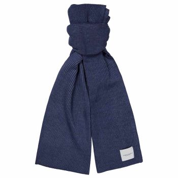 Profuomo Écharpe En laine Tricotée - Bleu