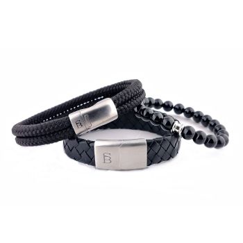 Steel & Barnett bracelet set black