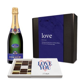 Pommery Champagne & BbyB Pralines Gift Set - Love Edition