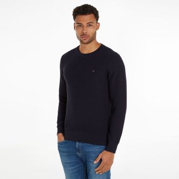 Tommy Hilfiger Pullover ovale in maglia Waffle - Navy 