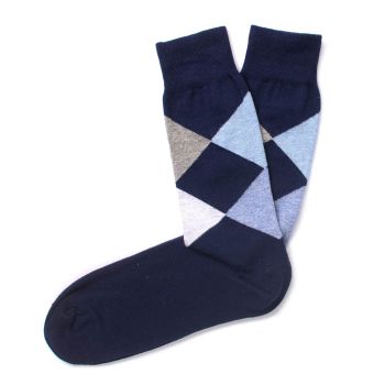 Tresanti cotton socks navy checkered blue