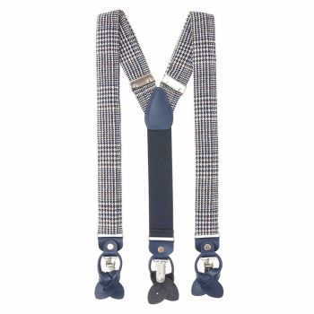 Tresanti Suspenders Navy Pied De Poule Style