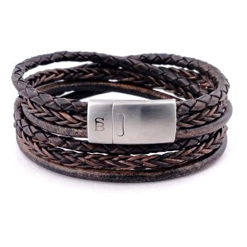 Steel & Barnett Bonacci armband - donkerbruin