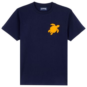 Vilebrequin T-Shirt Schildkrötenaufnäher - Marineblau