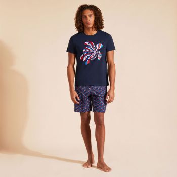 Vilebrequin T-shirt Embroidered Turtle - Marineblau