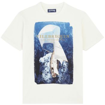 Vilebrequin T-shirt Sailing Boat From The Sky - Blanc Cassé