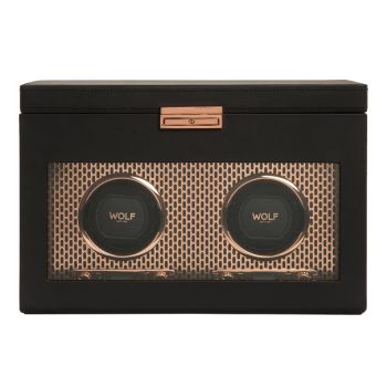 WOLF Axis Double Watch Winder With Storage - Copper